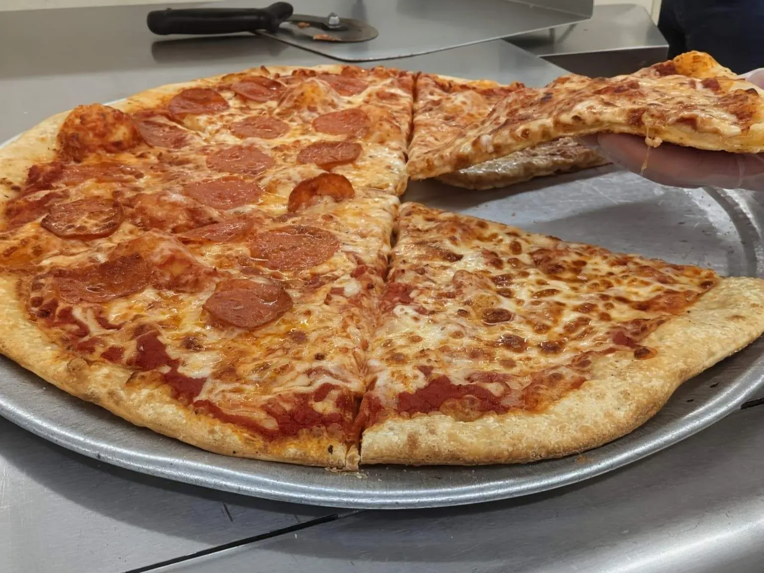 Slice of pepperoni pizza